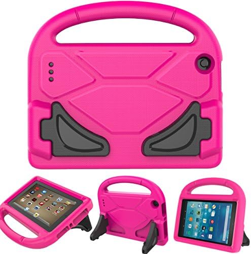 All New Fire 7 2017 Case, Fire 7 2015 Case, YUANFAN Light Weight Kids Shock Proof Stand Cover for Amazon Fire 7 Tablet(5th Generation,2015 Release and 7th Generation,2017 Release) Rose Red