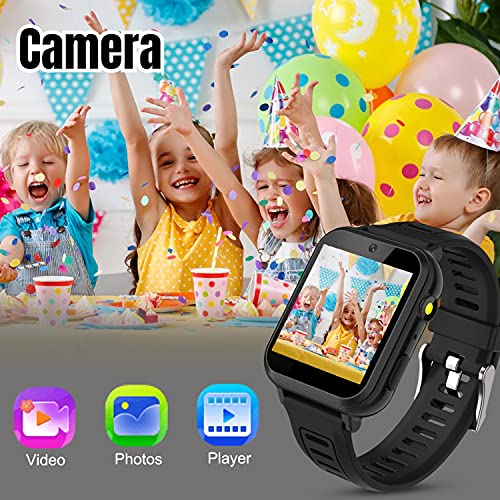 Smart Watch for Kids - Kids Smart Watch Boys with 16 Games | Camera | Music | Alarm | Pedometer | Calculator | Torch | Photos & Video | Calendar | Recorder for 4-12 Years Kids Birthday Gifts (Black)