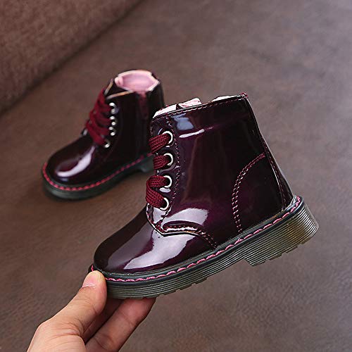 Autumn Winter Baby Children Warm Martin Sneaker Boots,Outsta Infant Boys Girls Casual Warm Snow Shoes (US:6.5(Age:2-2.5T) AS:23, Wine) - Thumbnail 2