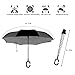 BAGAIL Double Layer Inverted Umbrellas Reverse Folding Umbrella Windproof UV Protection Big Straight Umbrella for Car Rain Outdoor with C-Shaped Handle (white dot)
