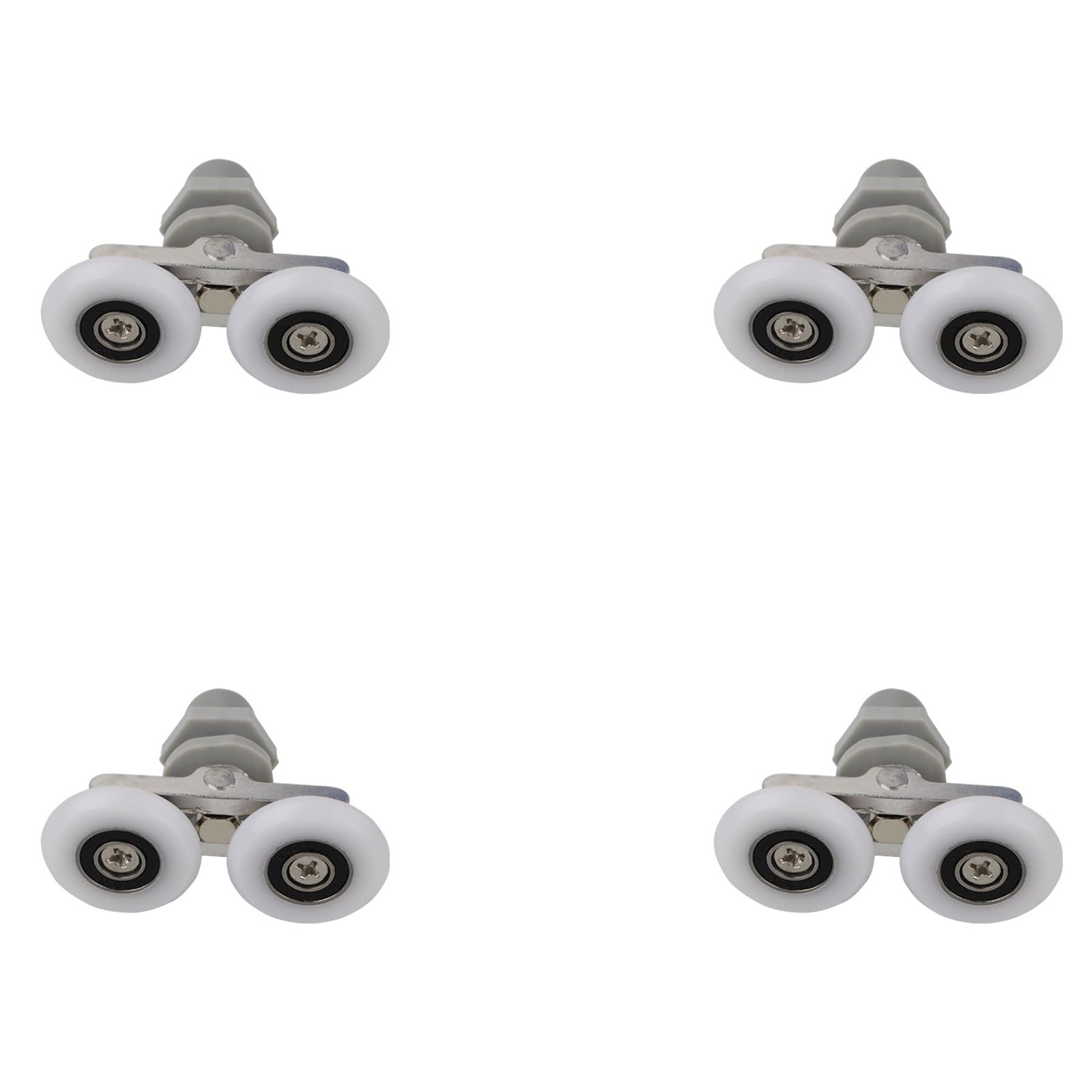 25MM Shower Door Runner Wheels,4Pcs Shower Door Wheel Rollers,Double Sliding Roller,Replacement Shower Door Wheels for Bathroom Door