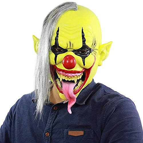 SCARY HALLOWEEN MASK Fancy Dress Accessory Clown Saw Evil Hair Horror Latex for Adult and Kids