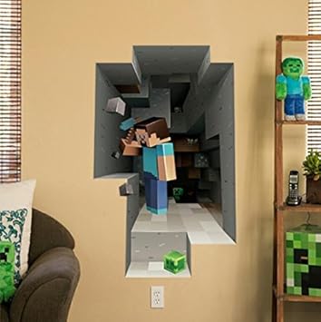 Minecraft Wand Aufkleber Decor Steve Amazon De Kuche Haushalt