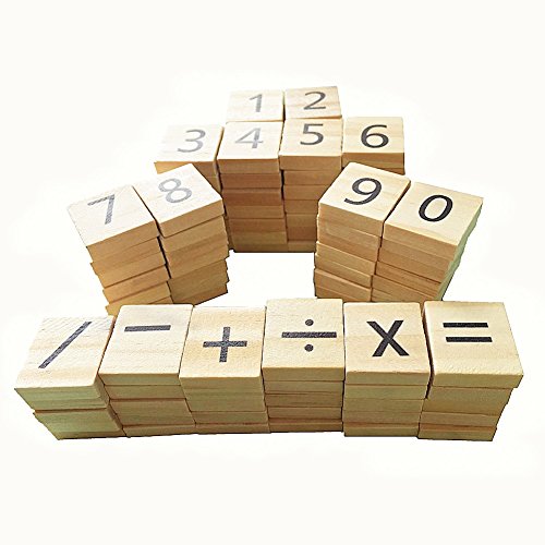 100 Wooded Scrabble Numbers and symbols-Great for Crafts, Pendants, Spelling,Scrapbooking
