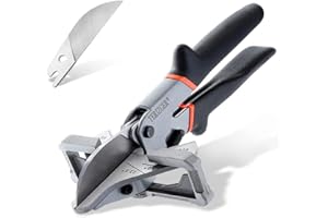 Terizger Miter Shears for Angular,Quarter Round Cutting Tool,Multi Angle Miter Shear Cutter for Wood Chips, 0-135 Degree Adjustable, with 1 Extra blade (Miter Shears)
