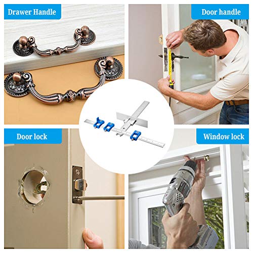 Cabinet Hardware Jig Punch Locator Drill Guide Sleeve Drill Template Guide for Door Drawer Handle Knobs Pull Installation Aluminum Alloy - Inch and Metric
