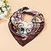 Women Flower Painted Imitated Silk Satin Square Scarf Head Neck Shawl 35