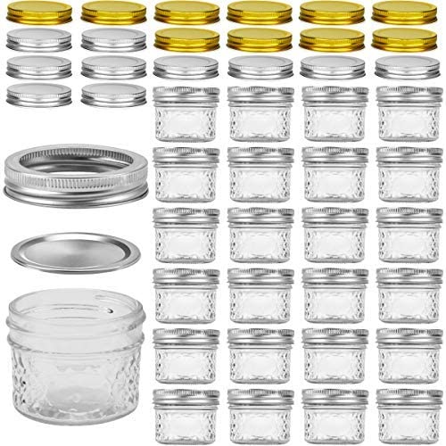 Photo 1 of VERONES Mini Mason Jars, Mason Jars 4 oz With Regular Lids, Ideal for Jam, Honey, Wedding Favors, Shower Favors, DIY Spice Jars, 25 PACK, Extra 20 Lids