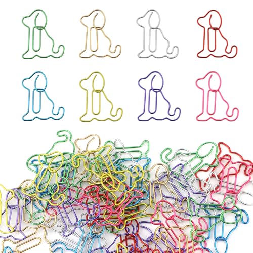 64pcs Dog Paper Clips, Colorful Cute Animal Paper Clips Fun Shaped Bookmark Clips for Dog Lovers Organizing Documents Journals Office School Supplies