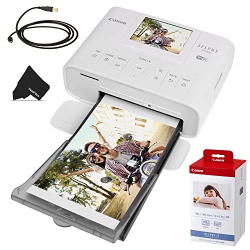 Canon SELPHY CP1300 Wireless Compact Photo Printer (White) + Canon KP