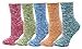 Women's Lady's 5 Pack Vintage Style Cotton Crew Socks Multi Color One Size