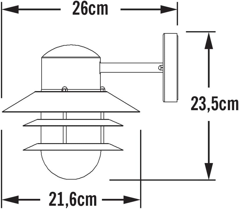 Konstsmide Outdoor Wall Lights/Modena Down Fishermans Outdoor Wall Lantern/1 x 60 W E27 Max Wall Lamp/Clear Glass Globe/RAW Galvanised Steel/IP44/Outside Light RAW Galvanised Steel - Image 4