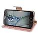 Moto G5S plus Case,Moto G5S plus wallet Case,Arae [Wrist Strap] Flip Folio [Kickstand Feature] PU leather wallet case with ID&Credit Card Pockets For Moto G5S plus (Not for G5 plus),rose gold
