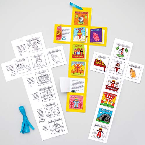 Baker Ross Holy Week Colour In Calendars - Pack of 5, Easter Crafts, Craft For Kids (AT562)