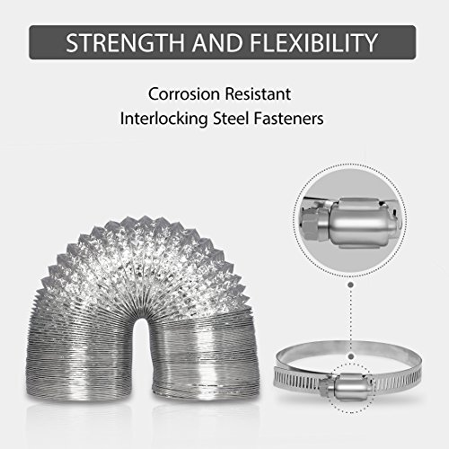 VIVOHOME 4 Inch 25 Feet Aluminum Flexible Dryer Vent Hose with 2 Clamps for HVAC Ventilation (1-Pack - //medicalbooks.filipinodoctors.org
