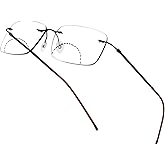 Myfeasy Rimless Clear Bifocal Reading Glasses Blue Light Blocking Computer Readers for Men and Women Unisex Eyewear
