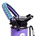 WaterFit Paracord Carrier Strap Cord with Safety Ring and Carabiner for 12-Ounce to 64-Ounce Wide Mouth Water Bottles, PurpleBlue/Compass+FireStarter primary
