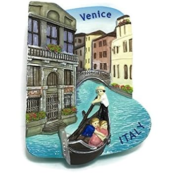 Venice Gondolas Italy Italian Canals Europe 3D Resin TOY Fridge Magnet by ChangThai Design
