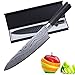 Kingstar Professional 8 Inch Chef Knife,Premium Japanese High Carbon Stainless Steel Kitchen Classic Chef's Knives Sharp Chefs Knife with Sheath Gift Box (Black Handle. White Blade)