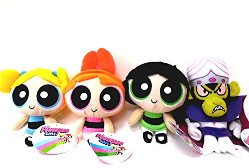Powerpuff Girls Blossom, Bubbles, Buttercup and MoJo JoJo 4 Plush Doll 8 inches