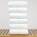 Luxury Hotel & Spa Towel Turkish Cotton - Checkered Pattern (White, Hand Towel - Set of 6)(16 X 30)