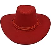 Yosang Adult Western Suede Hat Cowboy Outdoorsman Hat Travelling Summer Cap
