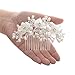 SWEETV Flower Wedding Hair Comb Ivory Pearl Clip,Bridal Hair Piece Women Hair Accessories for Brides