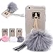 For iphone 6s plus,AutumnFall® Soft Transparent TPU Protect Phone With Fur Ball for iPhone 6 plus/6S plus 5.5 Inch