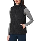 KIRKLAND Signature Women's Stretch Quilted Active Zip Up Vest (US, Alpha, Medium, Regular, Regular, Black)