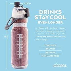 O2COOL Mist 'N Sip Misting Water Bottle No Leak