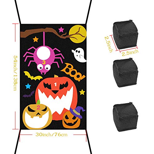 Verkstar Halloween Party Games All Ages Kids Throwing Felt Sandbags Hanging Games with 3 Bean Bags,Halloween Decoration Indoor Outdoor Activity for Party, Carnival,Birthday Christmas Parties