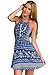 Bluetime Women's Vintage Square Neck Sleeveless Bohemian Spaghetti Strap Short Mini Dress