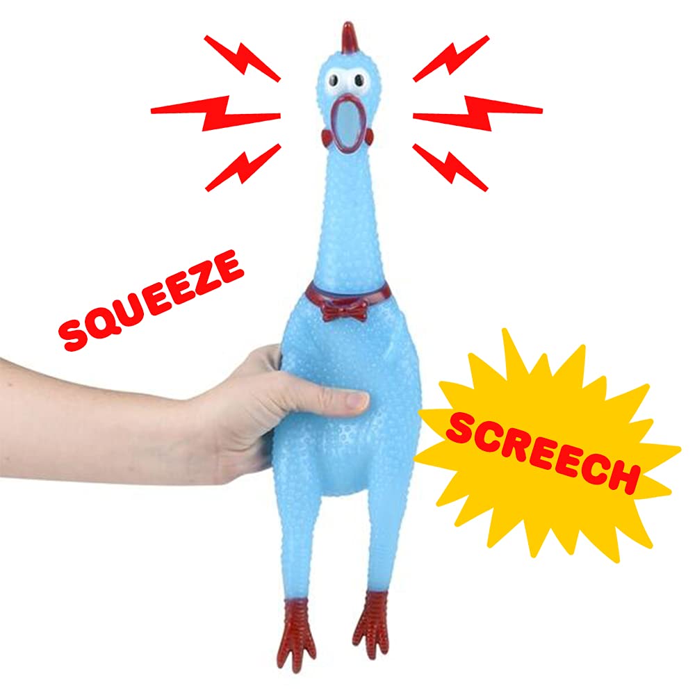 ArtCreativity Screaming Chicken Toys, Set of 4, Easter Party Favors, Hilarious Squeeze Toys in Assorted Colors, April Fools Pranks, Classic Gag Gifts for Kids and Adults, Noisemakers for Parties