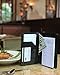 Black Waiter or Waitress Server Book Organizer Wallet, Faux Leather Restaurant Receipt or Money Check Holder Caddy, Easily Fits in Waitstaff Apron Pocket + Bonus Guest Order Note Pad Included