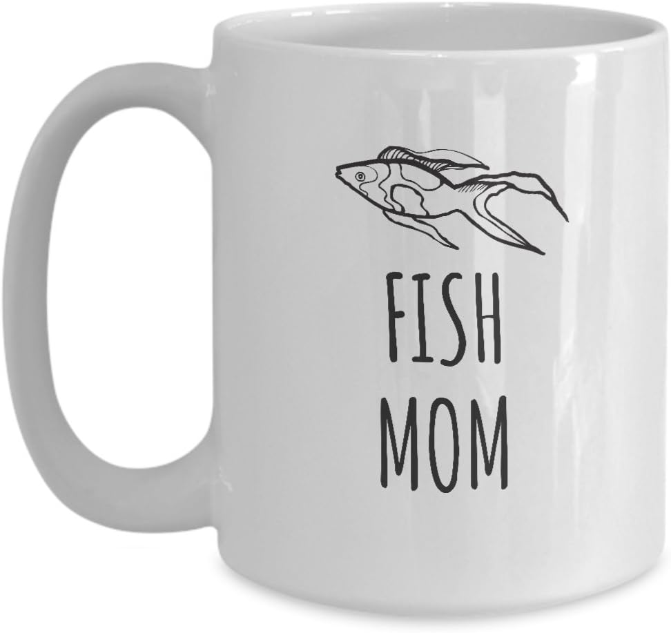 Funny Fish Mom Coffee Mug Gift - Cute Love Pet Aquarium Fish Animal Lover Mug