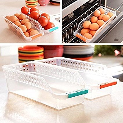 M-Aimee 4Pack Plastic Fruits Refrigerator Storage Tray Organizer with Handle Random Color - Thumbnail 3