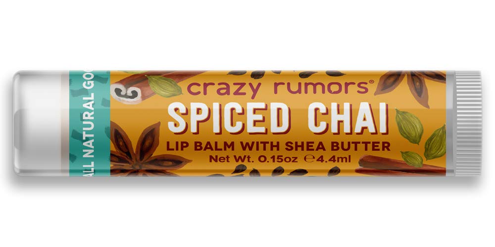 Crazy Rumors Chai Tea Soothing Lip Balm Stick for Dry Lips, 100% Natural and Vegan 4 g