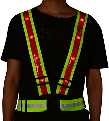 LED Reflective Vest,High Visibility Safety Vest, USB Rechargeable Reflective Gear for Runner, Cyclist, Walker, Dog Walker, Motorcyclist and Marathon Runner Gift. (Red)