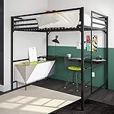 DHP 4308029 Miles Full Metal Loft Bed with Desk