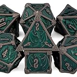 OUKELANWO DND Metal Dice Set, 7pcs Polyhedral Dice
