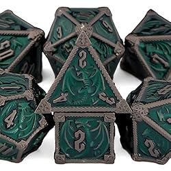 OUKELANWO DND Metal Dice Set, 7pcs Polyhedral Dice