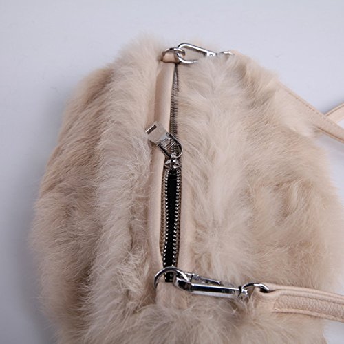 URSFUR Women Warm Hand Muff Genuine Rabbit Fur Bag Purse Winter Hand Warmer