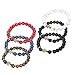 FUNRUN 6PCS 8mm Beaded Bracelets for Men Women Natural Stone Rosary Bracelet Buddha Mala Elastic