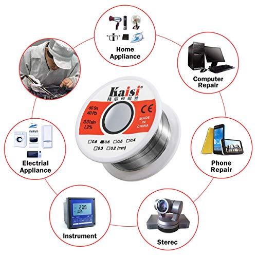 image for Crazepony Soldering Accessory Kit, 60-40 Tin Lead Rosin Core Solder Wi