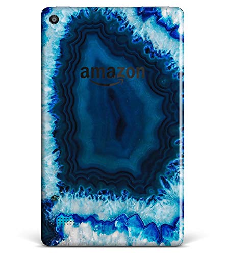 Summer Pattern Design Skinz Premium Full-Body Cover Wrap Decal Skin-Kit for The Kindle Fire HD 7 (Skin Only) - Vivid Blue Agate Crystal - Thumbnail 4