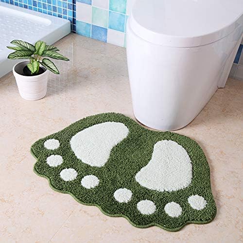 Amazon Com Huahoo Big Feet Bath Toilet Mat Area Rugs Carpet Doormat Floor Mat Absorbent Mats Bathroom Rugs Bedroom Living Room Kitchen Foot Pad Rug Gradea Non Slip 19 X26 Green Home Kitchen