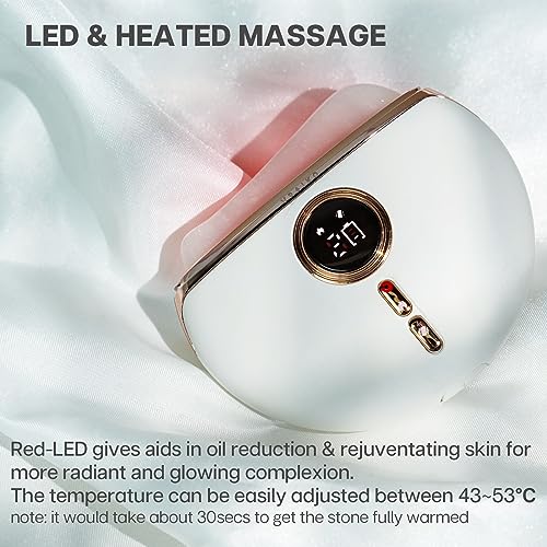 VRAIKO Aurora LED Gua Sha Device, Jade Stone Gua Sha Facial Tool with Heat and Vibration, Face Massager for Anti-Aging Wrinkles Puffiness Skin Rejuvenation and Toning (AURORA)