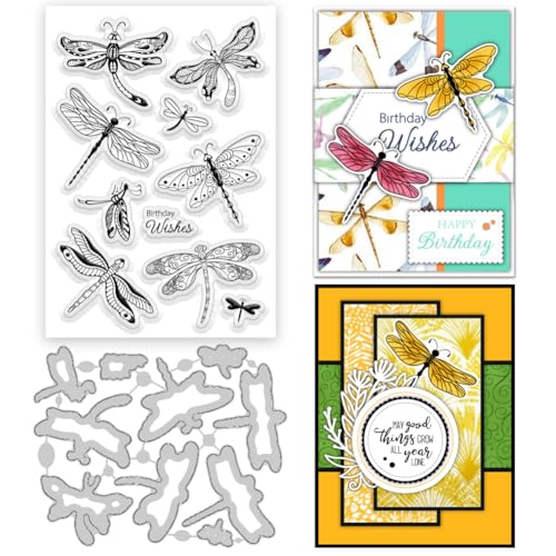 ORIGACH Dragonfly Stamps and Dies Set for Card Making at Amazon