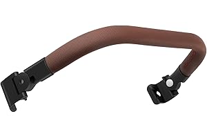 GOCKUAP Foldable Bumper Bar for Joolz AER+/ AER Stroller – One-Hand Open Armrest – Easy Attachment & Removal – Comfortable Grip Handle – Ideal for Hanging Baby Toys Mocha Brown (Textured Leather Finish)