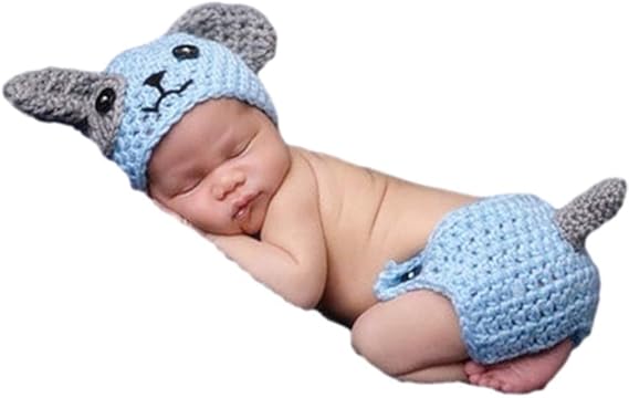 Amazon Co Jp ベビー着ぐるみ コスチューム ベビー服 犬 可愛い 赤ちゃん写真服 寝相アート 出産祝い バースデー 記念撮影 キッズ 写真を撮る道具 プレゼント 毛糸 ニット 女の子 男の子 2点セット 服 ファッション小物